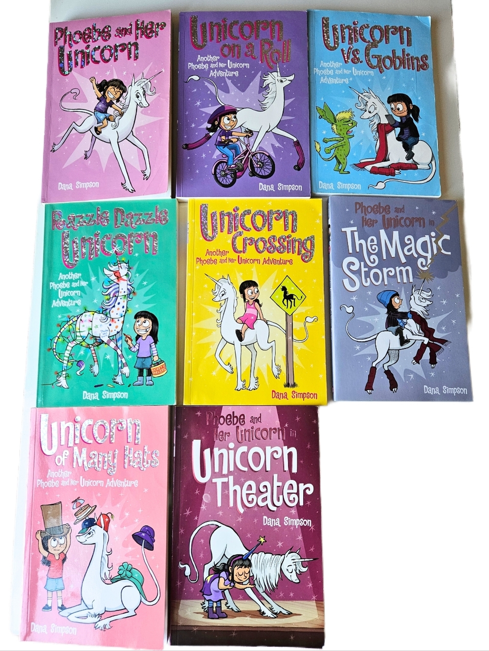 Phoebe and Her Unicorn Book Set by Dana Simpson - Multicolor Kids Chapter Books